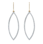 9K Yellow Gold & Diamond Drop Silhouette Earrings 