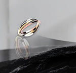 9K Gold Three Colour Russian Wedding Band - Pobjoy Diamonds