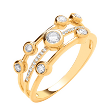 Load image into Gallery viewer, 9K Yellow Gold Diamond Bubble Ring 0.33 Carat