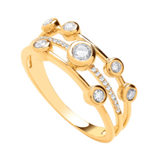 Load image into Gallery viewer, 9K Yellow Gold Diamond Bubble Ring 0.33 Carat