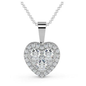 White Gold 0.33 Carat Diamond Heart Pendant Necklace