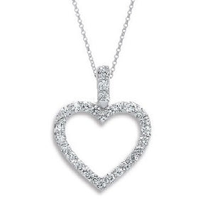 18K Gold 0.60 Carat Diamond Heart Pendant Necklace