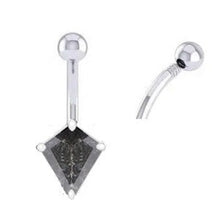 Load image into Gallery viewer, Prong Set Salt &amp; Pepper Diamond Belly Ring