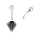 Prong Set Salt & Pepper Diamond Belly Ring