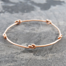 Load image into Gallery viewer, Handmade Gold Plated Silver Knot Bangle