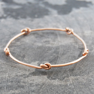 Handmade Gold Plated Silver Knot Bangle