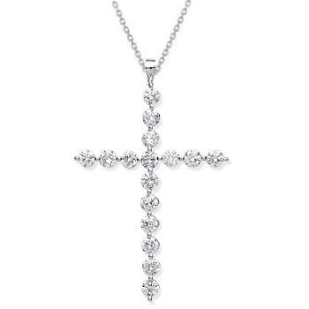 18K Gold & Diamond Cross Pendant 0.75 Carats