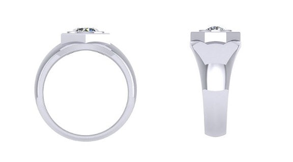 Mens Salt & Pepper Diamond Ring - Pobjoy Diamonds