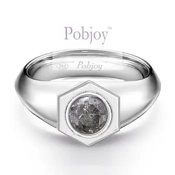 Mens Salt & Pepper Diamond Ring - Pobjoy Diamonds
