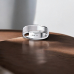 Platinum Matt & Polished Soft Court Wedding Band - Pobjoy Diamonds