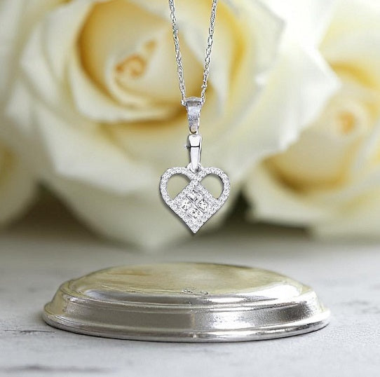 9K White Gold & Diamond Backdrop Necklace-Pobjoy Diamonds