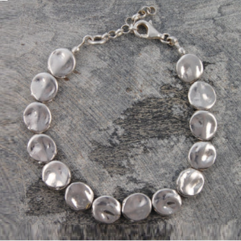 Ladies Handmade Sterling Silver Organic Bead Bracelet - Pobjoy Diamonds