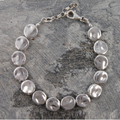 Ladies Handmade Sterling Silver Organic Bead Bracelet