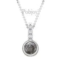 Salt & Pepper Round Diamond Drop Pendant Necklace
