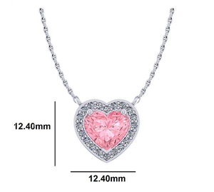Lab Grown 1.10 Carat Vivid Pink Heart Diamond Necklace