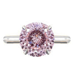 Fancy Intense Pink Modified Brilliant Cut Lab Grown Diamond Ring