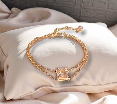 Lab Grown Vivid Pink Radiant Cut Diamond Bracelet