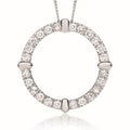 9K White Gold Diamond Circle Pendant Necklace 1.00 Carat
