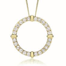 Load image into Gallery viewer, 9K Yellow Gold Diamond Circle Pendant Necklace 1.00 Carat