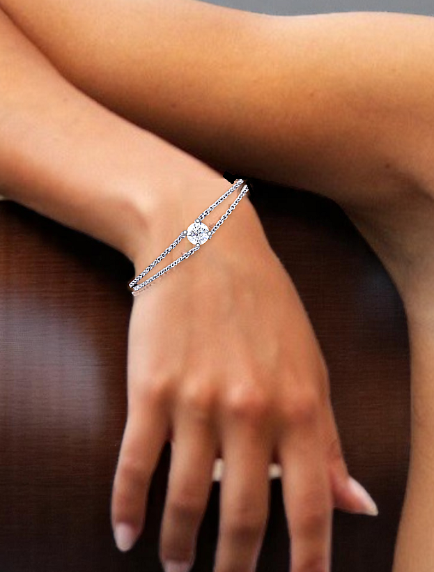 Lab Grown 2.00 Carat E/VS1 Round Cut Diamond Bracelet - Options - Pobjoy Diamonds