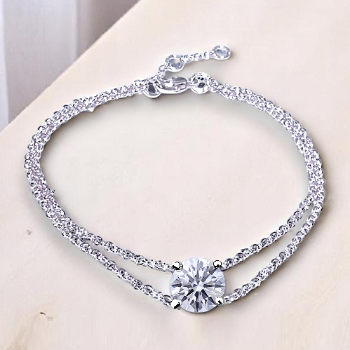 Lab Grown 2.00 Carat E/VS1 Round Cut Diamond Bracelet