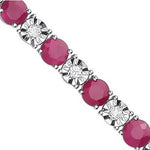 18K White Gold Ruby & Diamond Tennis Bracelet 5.92 Carats