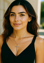 18K White Gold & 0.70 Carats Diamond Cross Pendant - Pobjoy Diamonds