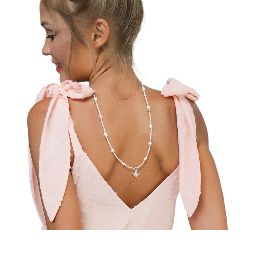 9K White Gold & Diamond Backdrop Necklace-Pobjoy Diamonds