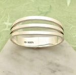 Ladies Handmade Solid Sterling Silver Three Bar Bangle