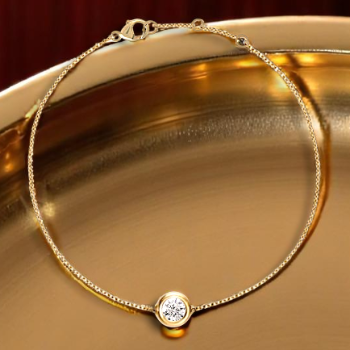 Solitaire Diamond Bezel Set Bracelet - Options. Pobjoy Diamonds