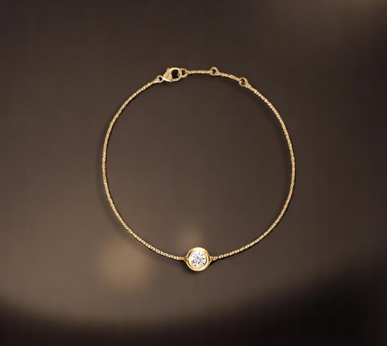 Solitaire Diamond Bezel Set Bracelet - Options