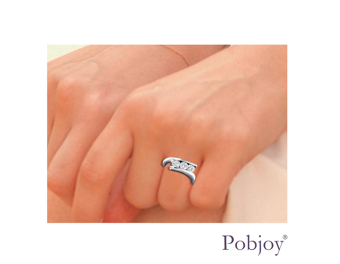 950 Platinum Tension Set Diamond Trilogy Ring - 0.75 Carats - Pobjoy Diamonds