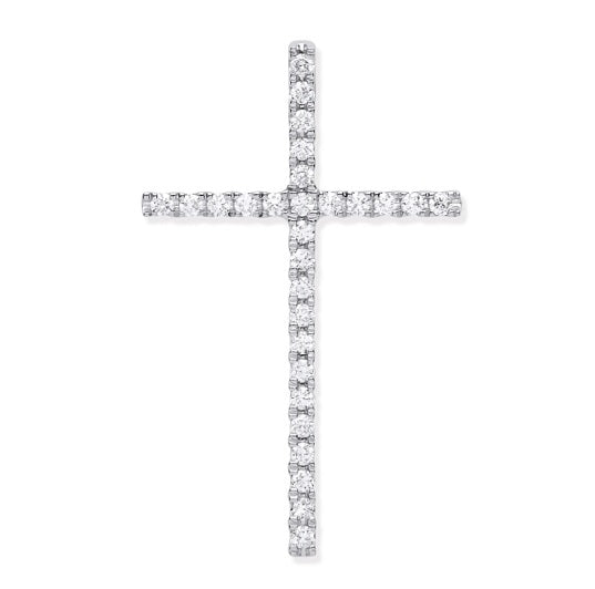 18K Gold & Diamond Cross Pendant 0.35 Carats - Pobjoy Diamonds