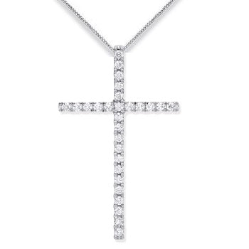 18K Gold & Diamond Cross Pendant 0.35 Carats - Pobjoy Diamonds