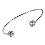 Gender Free 9K White Gold Torque & Knot Bangle