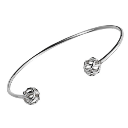 Gender Free 9K White Gold Torque & Knot Bangle