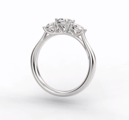 Lab Grown Round Brilliant Cut Diamond Trilogy Ring 1.45 Carats D/VS1 - Pobjoy Diamonds
