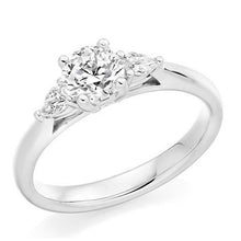 Load image into Gallery viewer, Round &amp; Pear Cut Diamond Trilogy Ring