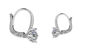 18K Gold Huggie Diamond Drop Earrings