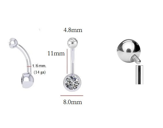 Titanium & Lab Diamond Belly Ring Twin Solitaires - Special Order - Pobjoy Diamonds