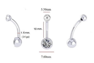 Lab Diamond Belly Ring Twin Solitaires 1.00 Carat