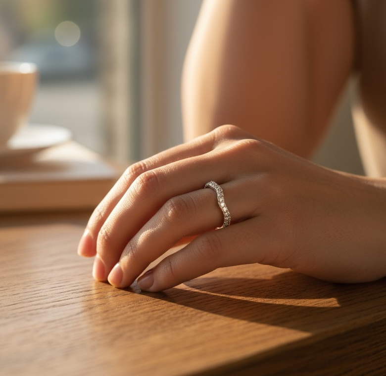 Grain Set Diamond Wave Eternity or Cocktail Ring - Pobjoy Diamonds