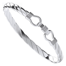 Load image into Gallery viewer, Sterling Silver Ladies Solid Twist Bangle 6mm