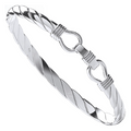 Sterling Silver Ladies Solid Twist Bangle 6mm