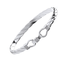 Load image into Gallery viewer, Sterling Silver Ladies Solid Twist Bracelet 6mm-Pobjoy Diamonds