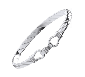 Sterling Silver Ladies Solid Twist Bracelet 6mm-Pobjoy Diamonds