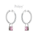 18K White Gold Pink Diamond Drop Earrings - 1.50 Carats