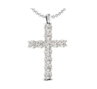 9K Gold Diamond Cross Pendant 0.50 To 1.00 Carats - Pobjoy Diamonds