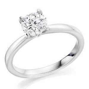 950 Platinum 0.90 Carat Solitaire Round Brilliant Cut Diamond Ring F/VS1 - Pobjoy Diamonds