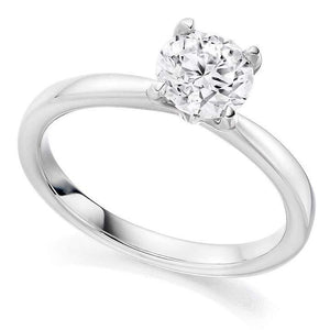 950 Platinum 1.01 Carat Solitaire Round Brilliant Cut Diamond Ring - Pobjoy Diamonds
